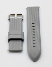 NEW 22MM TIMEX - GRAY Silicone/Rubber SPORT Watch Band Flat Ends 8" LONG 