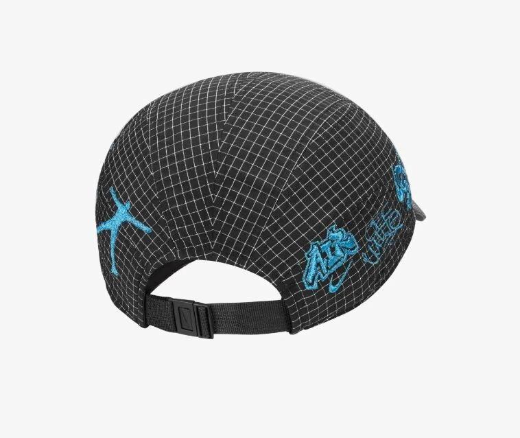 BRAND NEW Off-White x Nike 90s Cap HAT Black Blue DO9397-010 Check