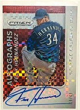FELIX HERNANDEZ 2015 PANINI PRIZM AUTOGRAPH X-FRACTOR #/d 19/49 SEATTLE MARINERS