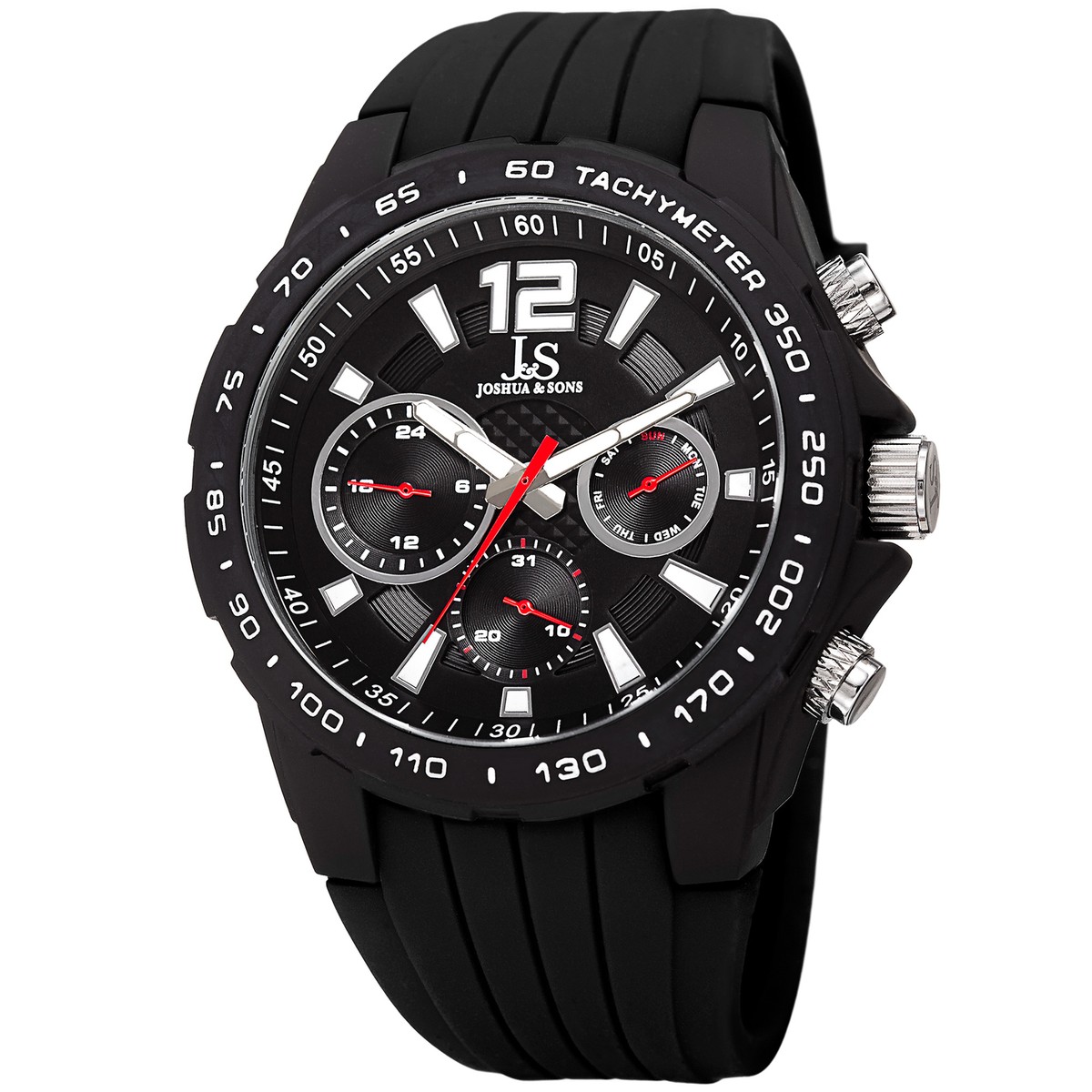 Men's Joshua & Sons JX126BK 24 Hour Dial Date Complication