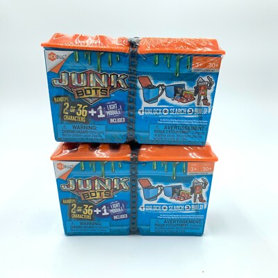2x HexBug JunkBots Dumpster 2pack 2 Bot + 1 Light Module 30+ Pieces Sealed New