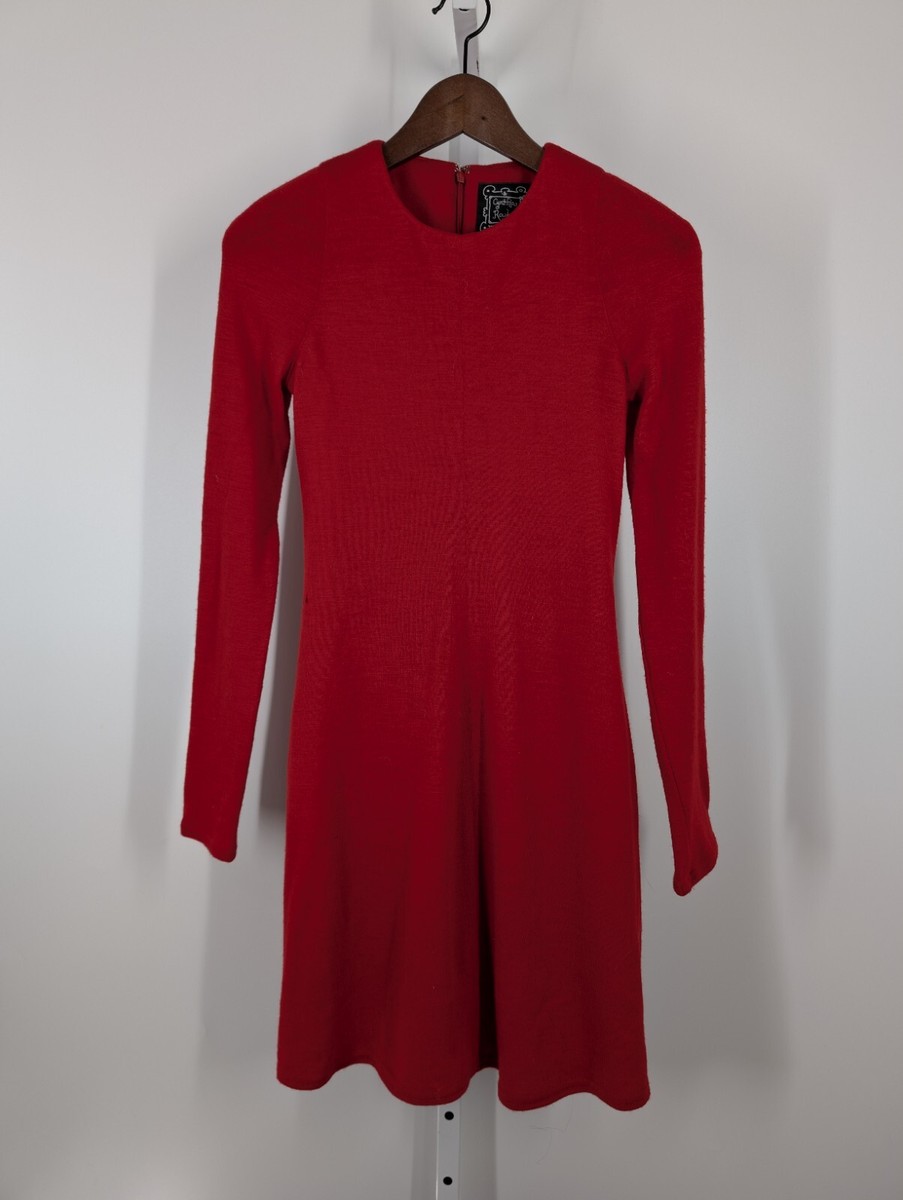 knit little black dress Bethany Merino Wool Ribbed Swing Dress main image 1