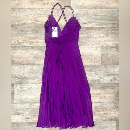 ZARA women's M Medium Purple Strappy Midi Dress NWT - Picture 23 of 23
