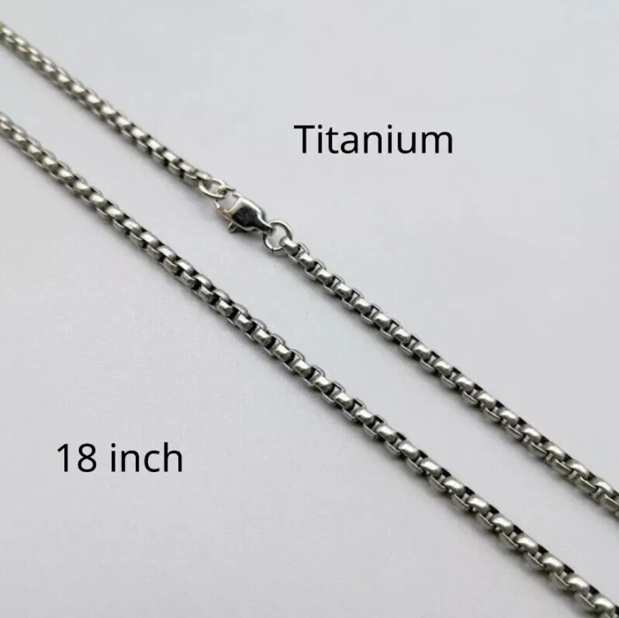 18-дюймовая цепочка-ожерелье из чистого титана 3 мм мужская унисекс без аллергии уход за кожей здоровье - Изображение 4 из 4