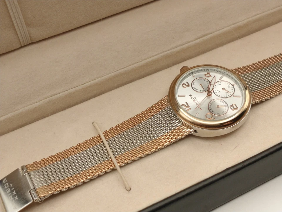 NUEVO Reloj Mujer AKRIBOS XXIV, Plateado y Cobre, Multifunción, Batería Nueva Foto 3 de 4