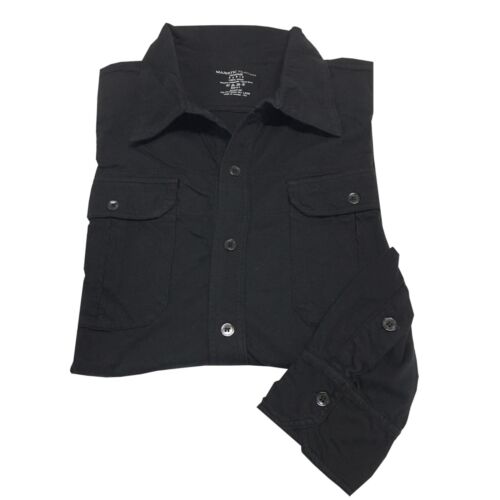 MAJESTIC HOMME camicia uomo nero 100% cotone tintura artigianale slim - Picture 1 of 3