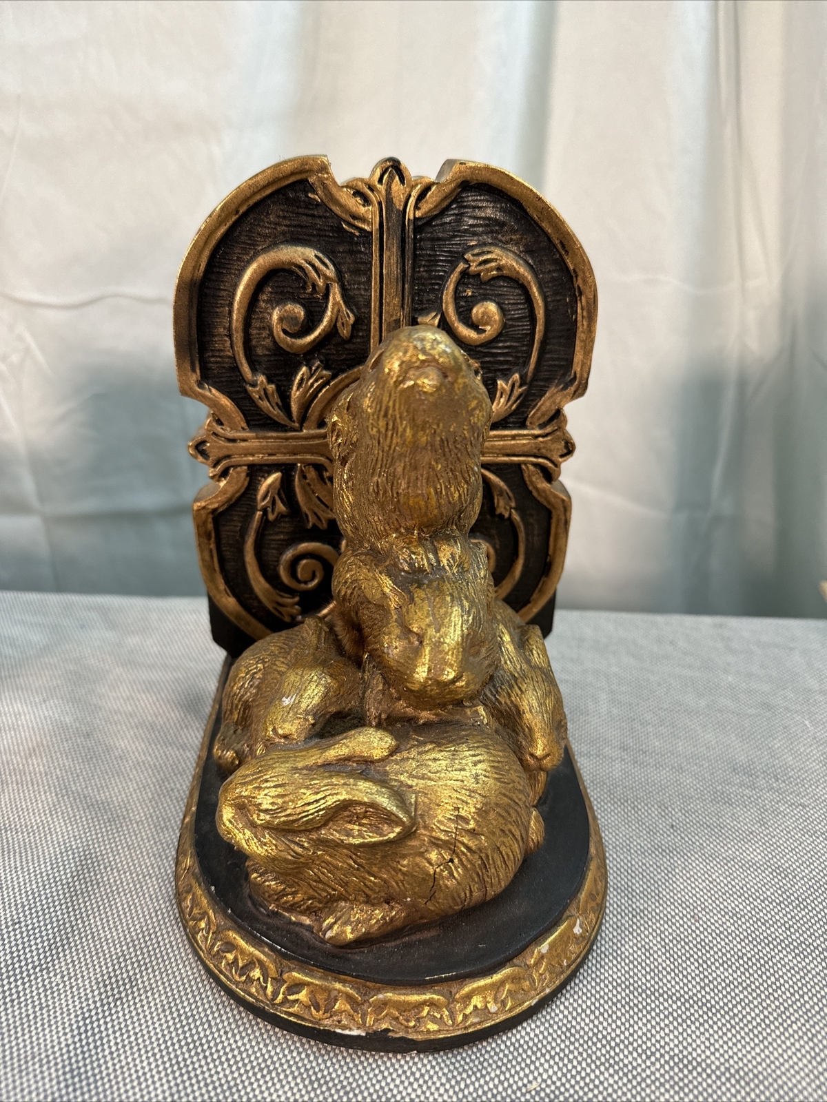 Vintage Mid Century Hollywood Regency Gold Art Deco Rabbit BookEnd Book End eBay