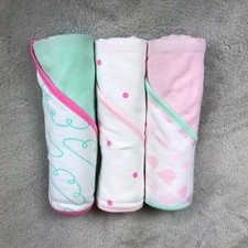 Infant Cloud Island Pink 3pack Hooded Towel Lightweight  NEW 