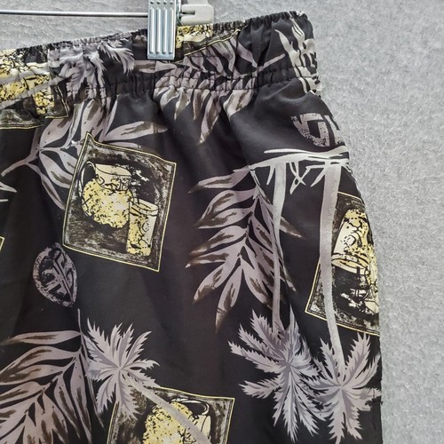 Harbor Bay Men Swimwear 3XL Black Trunks Hawaiian Palm Tree Allover Graphic - Picture 3 of 9