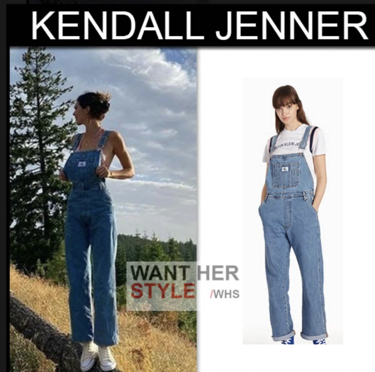 Vintage 90s Calvin Klein Bib Overalls CK Blue Jeans Denim Baggy 100% Cotton  M