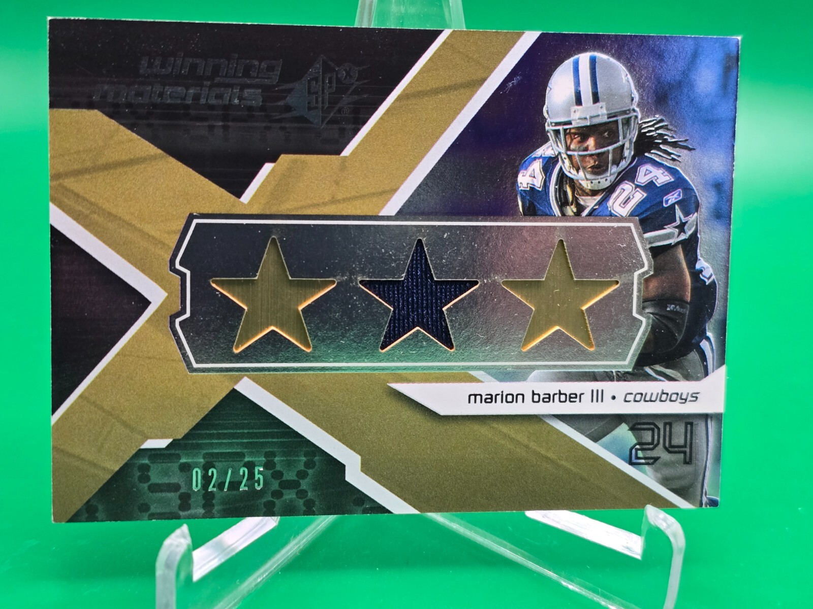 Marion Barber 2008 SPx Winning Materials Cowboys Game Used Jersey 2/25