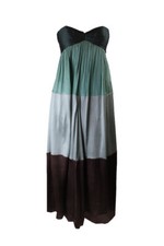 Laundry By Shelli Segal Green Strapless Colorblocked Gown 6
