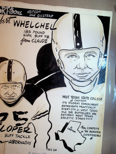 West Texas State College Football Original Art Robert Whelchel John Loper 1951 - Picture 2 of 3