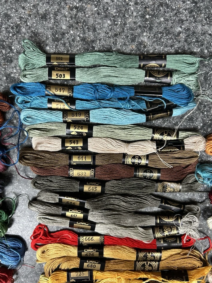 Huge Lot Of 130+ DMC Embroidery Floss Skeins W/floss Caddy & Accessories - Image 4 of 4