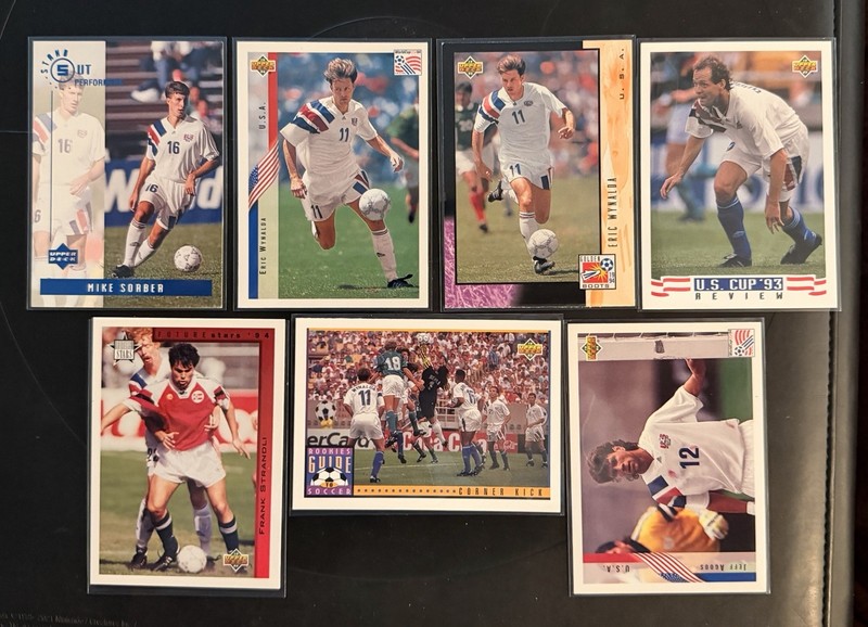 Upper Deck World Cup USA '94 7-Card Soccer Lot Wynalda Sorber Agoos Rookies