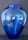 Blenko Handmade Cobalt Blue Art Glass Vase Large 16.5 Vintage