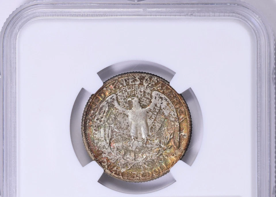 1957 D Washington Quarter NGC MS67+ CAC Massive Rainbow Toned - Image 3 of 3