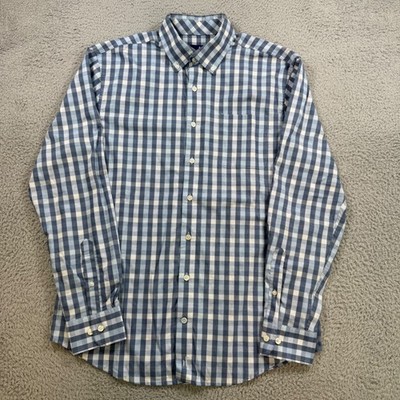 johnnie-O Mens PREP-FORMANCE Blue Gingham Button Down Shirt Medium