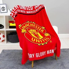 Manchester United FC Fleece Decke Club Crest Ruhm Man Utd 100x150cm Rot