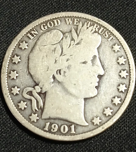 1901-P Barber Silver Half Dollar 50C Estate Coin