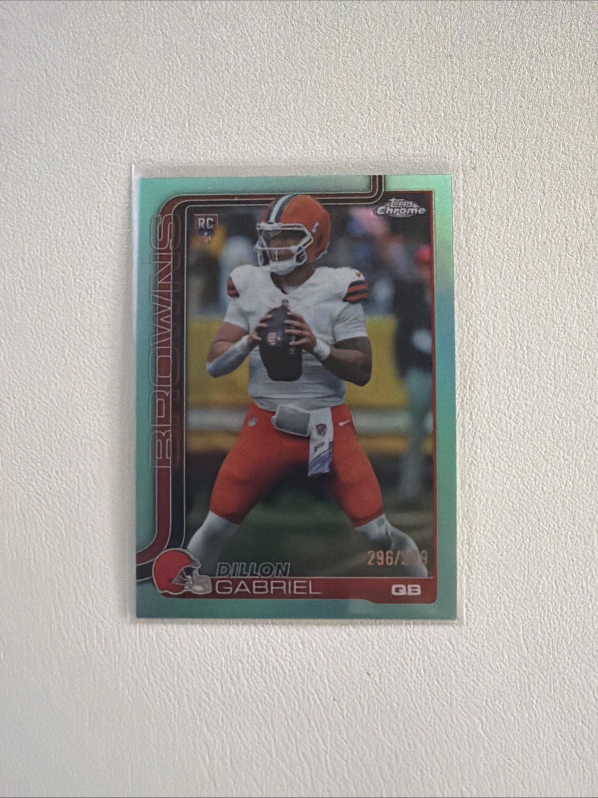 2025 Topps Chrome Football RC Teal Refractor /299 Dillon Gabriel #317 Browns