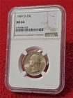 1989-D WASHINGTON QUARTER   NGC MS 66  UNCIRCULATED                     #T0610