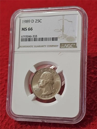 1989-D WASHINGTON QUARTER   NGC MS 66  UNCIRCULATED                     #T0610