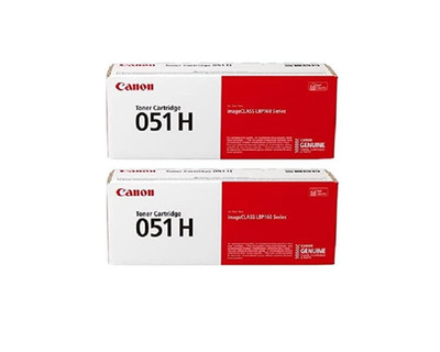 2PK Canon 051H Toner Cartridge Black, High Capacity, Laser Printers