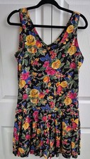 Express Campagnie Internationale Sz  L Drop Waist/Pleated Scooter Sundress 90's