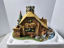 PartyLite P7305 Gone Fishin’ Cabin Tealight Candle House Cottage w/ Box