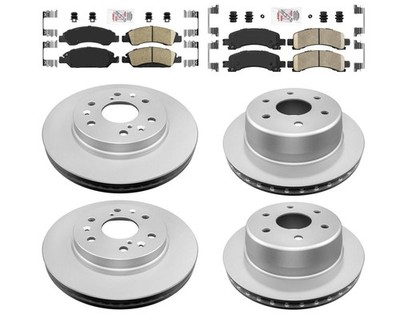 Front + Rear Brake Pads & Coated Rotors FOR 2009-2014 EXPRESS 1500 & SAVANA 1500