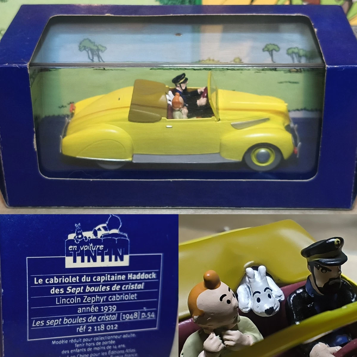 Voiture Miniature 1/43 Ford T Jaune Tintin - Éditions Atlas - Neuf En Boîte