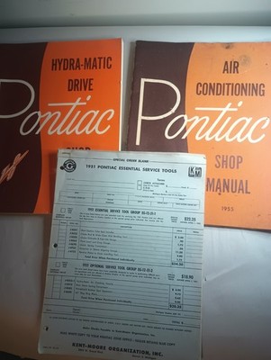 1951-55 Pontiac Air Conditioning/Hydramatic Drive Shop Manual Lot (3)
