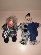 Harlekin, Clown Figur, Sammelpuppe ,Zirkus Figur klein,2Stück ,Vintage