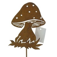 Scheulen Weihnachtsdeko Gartenstecker Fliegenpilz Mit Rostfinish 48 Cm - Metall