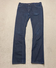 Paul Smith PSJ Jeans Men's 36x35 Blue Dark Drainpipe Rigid Denim Zip-Fly