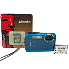 Olympus Tough-3000 12MP Waterproof Shockproof Blue Digital Camera  8GB SD