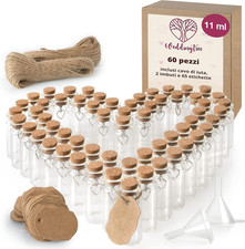 60X11Ml Vasetti Vetro Piccoli - Set Di Provette Vetro Matrimoni Con Tappi Di Sug
