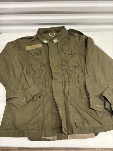 Vintage Italian Army Mod 75 Field Jacket Olive Drab Military Surplus Stars