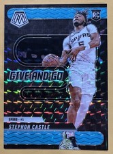 2024-25 Mosaic Give And Go Blue Fluorescent Stephon Castle RC - 28/30 SSP - #6