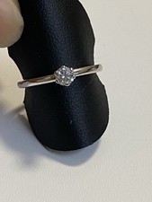 Eleganter Solitär Ring Silber 925 CZ Mehrere Stempeln Damen Verlobung Schmuck