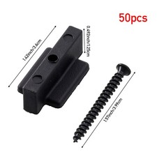 50pcs Composite Decking T Clips Fixing，Hidden Fastener Board Clips& Black Screws