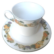 Holiday Turkey by American Atelier Footed Cup & Saucer Set 7032-45 Fall - Flaw