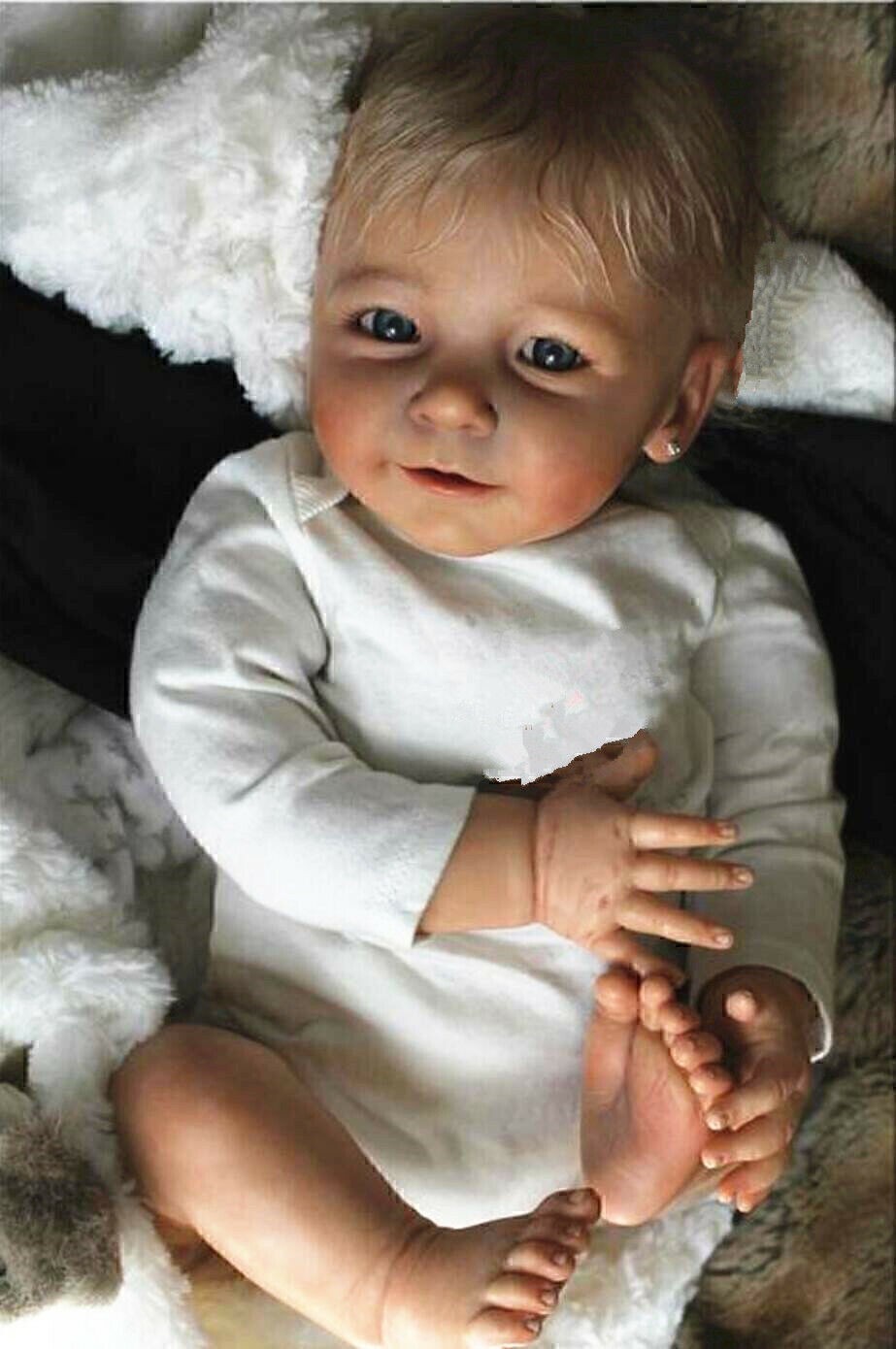 Muñeca Bebé Renacida Silicona Suave Lisa Niña Juguete Boneca anzi X9C8