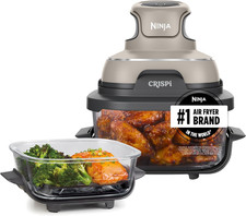 Ninja Crispi Glass Air Fryer, 4-in-1, Stone, FN101ST, 450F max, 4 Qt and 6 Cup