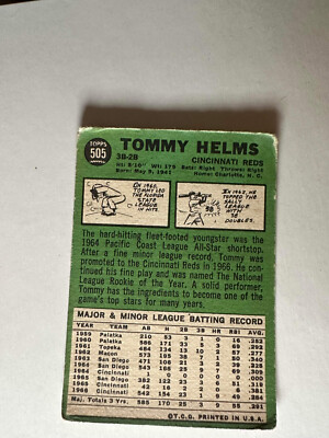 1967 Topps #505 Tommy Helms Reds 3 | eBay