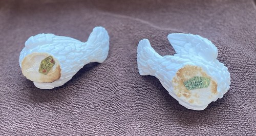 Pre Owned (2) Vintage White And Cream Love Bird Sculptures 1970’s Made In Italy - Picture 5 of 5