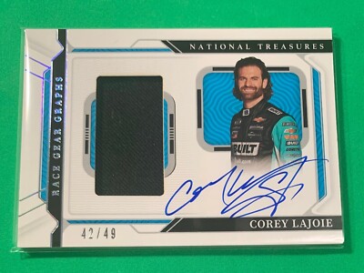 2022 NATIONAL TREASURES NASCAR RACING RACE GEAR GRAPHS - COREY LAJOIE AUTO 42/49