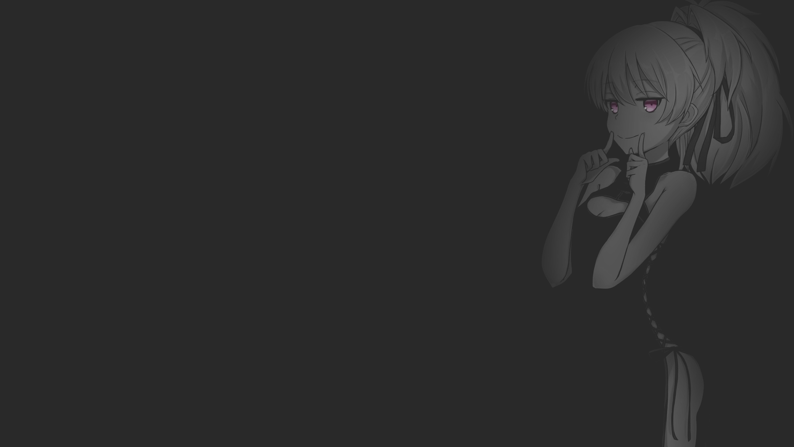 Anime girls illustration fan art monochrome selective CCG Gaming Mat Desk
