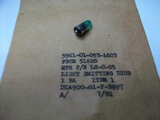 LOT OF 10 GREEN T1-3/4 5 V. DC. MIDGET FLANGE BASE LED BULBS